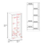 Armoire 70.8' H, 1 Door, 1 Drawer, 4 Shelves, White/Natural Oak - Bedroom - sold by Home Elegance USA