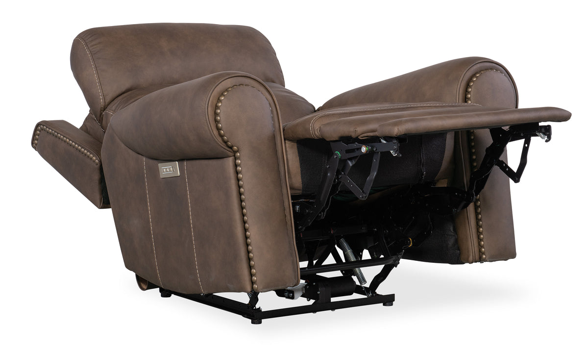 Duncan Power Recliner With Power Headrest & Lumbar - Dark Brown by Hooker Furniture - View 5