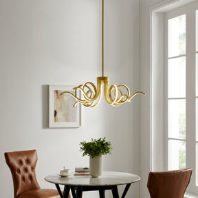 Magnolia LED Adjustable Chandelier // Sandy Gold  | Finesse -  Home Elegance USA