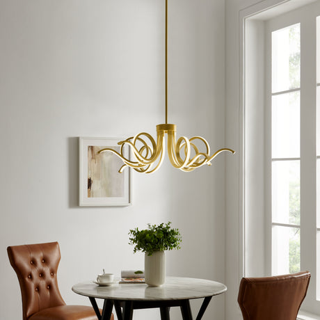 Magnolia LED Adjustable Chandelier // Sandy Gold  | Finesse -  Home Elegance USA