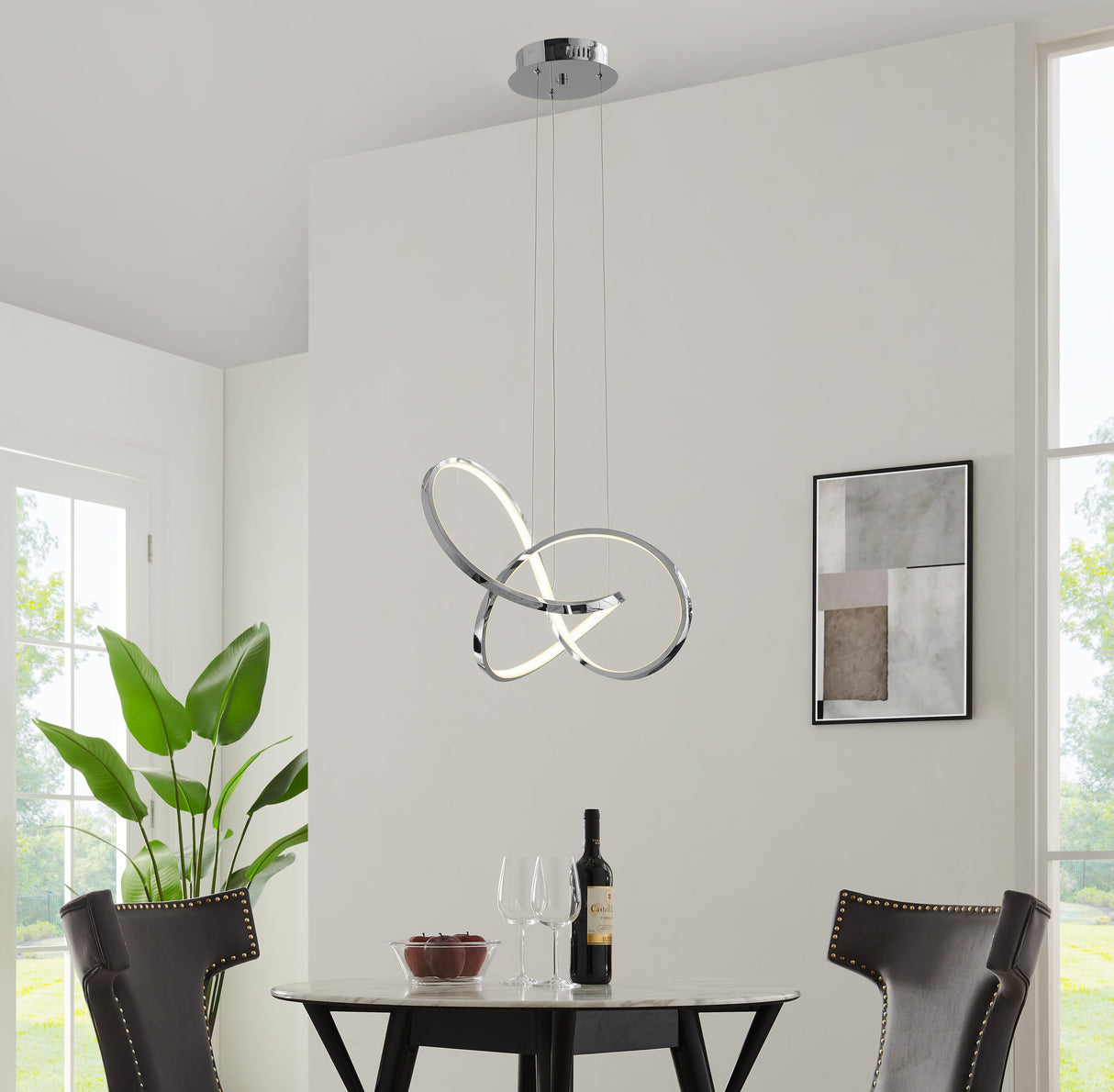 Knotted LED Dimmable Chandelier // Chrome  | Finesse