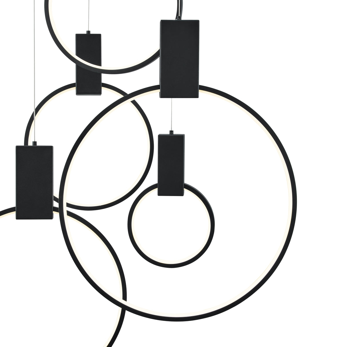 Hong Kong LED Circular Chandelier // Matte Black  | Finesse