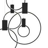Hong Kong LED Circular Chandelier // Matte Black  | Finesse