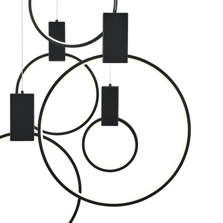 Hong Kong LED Circular Chandelier // Matte Black  | Finesse - sold by Home Elegance USA