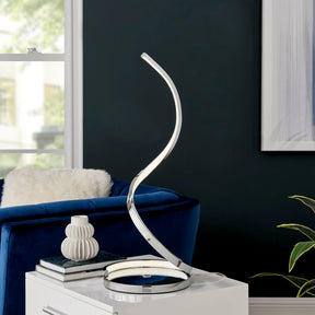 Modern Spiral Integrated LED Table Lamp, Chrome  | Finesse - sold by Home Elegance USA