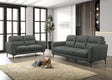 Anthracite Gray Top Grain Leather 2pc Sofa Set Sofa And Loveseat Contemporary Living Room Furniture Full Leather Couch