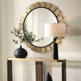 Toluca Round Mirror Brass - Gold by Uttermost - View 3