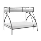 Gray Metal Frame Twin/Full Bunk Bed, Youth Bed, Youth Bedroom Furniture, Easy Assembly - sold by Home Elegance USA