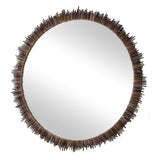 Tiger Sea Urchin Round Mirror Brown / Green - Dark Brown by Uttermost - View 3