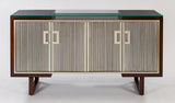 Autumn Cherry Cabinet 4496-S with Champagne Trim & Silverleaf Fluted Doors – Artmax - Home Elegance USA