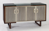 Autumn Cherry Cabinet 4496-S with Champagne Trim & Silverleaf Fluted Doors – Artmax - Home Elegance USA