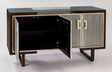 Autumn Cherry Cabinet 4496-S with Champagne Trim & Silverleaf Fluted Doors – Artmax - Home Elegance USA