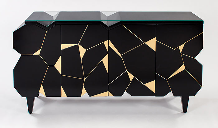 Black Cabinet 4498-S with Antique Gold Details & Optional Mirror – Artmax - Home Elegance USA