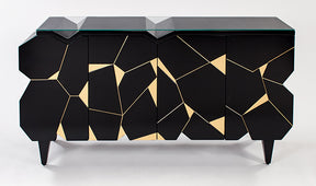 Black Cabinet 4498-S with Antique Gold Details & Optional Mirror – Artmax - sold by Home Elegance USA