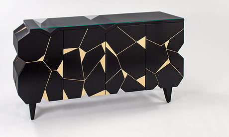 Black Cabinet 4498-S with Antique Gold Details & Optional Mirror – Artmax - sold by Home Elegance USA