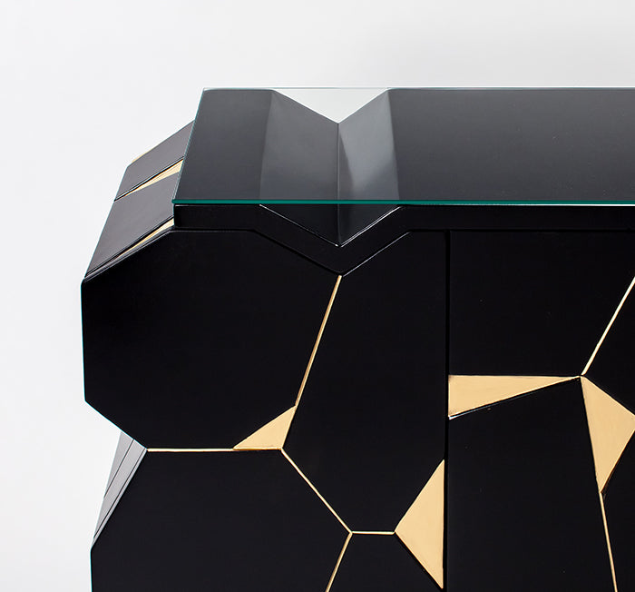 Black Cabinet 4498-S with Antique Gold Details & Optional Mirror – Artmax - Home Elegance USA