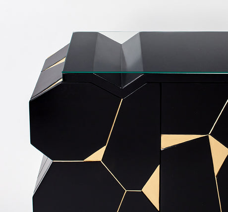 Black Cabinet 4498-S with Antique Gold Details & Optional Mirror – Artmax - sold by Home Elegance USA