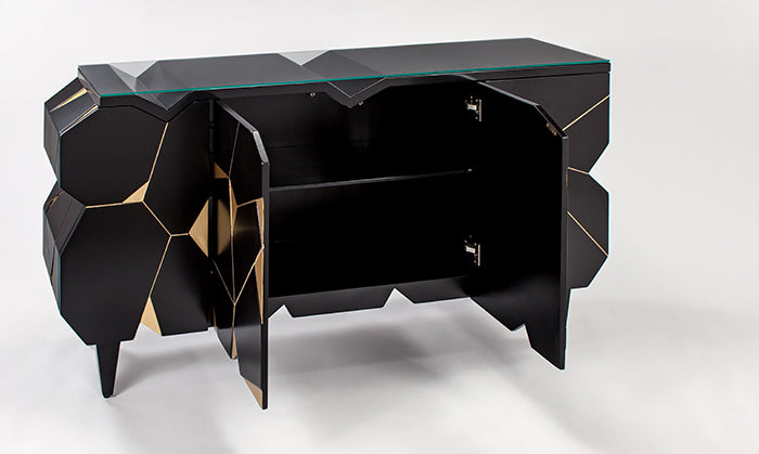 Black Cabinet 4498-S with Antique Gold Details & Optional Mirror – Artmax - Home Elegance USA