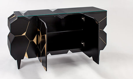 Black Cabinet 4498-S with Antique Gold Details & Optional Mirror – Artmax - sold by Home Elegance USA