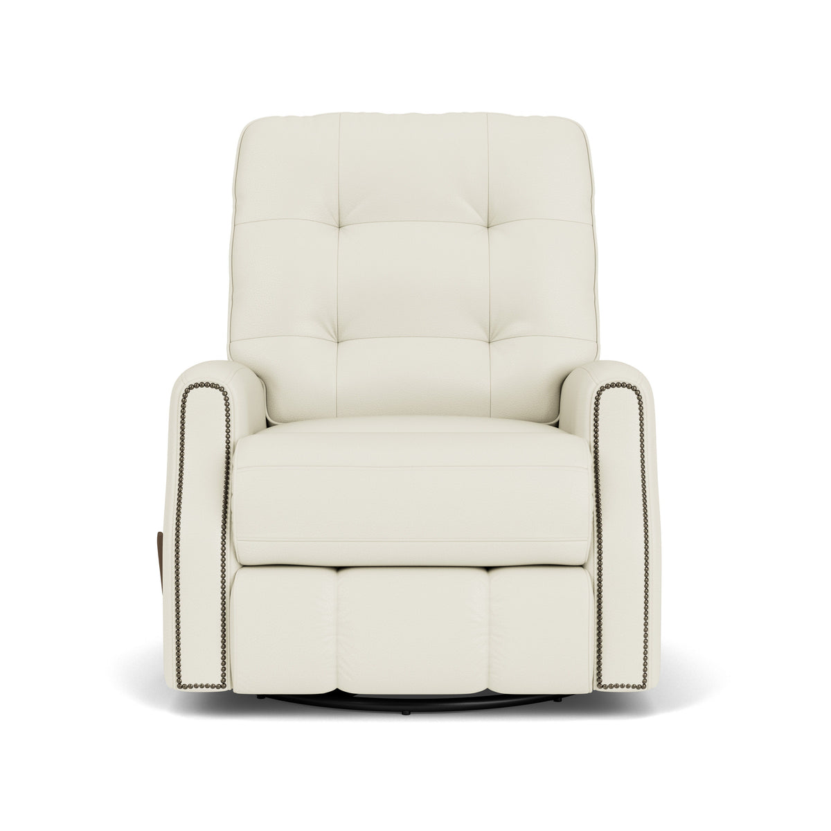 Devon Transitional Leather Swivel Gliding Recliner, Nailhead Trim | Flexsteel