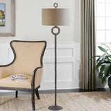 Ferro Cast Iron Floor Lamp - Dark Brown / Beige by Uttermost - View 3