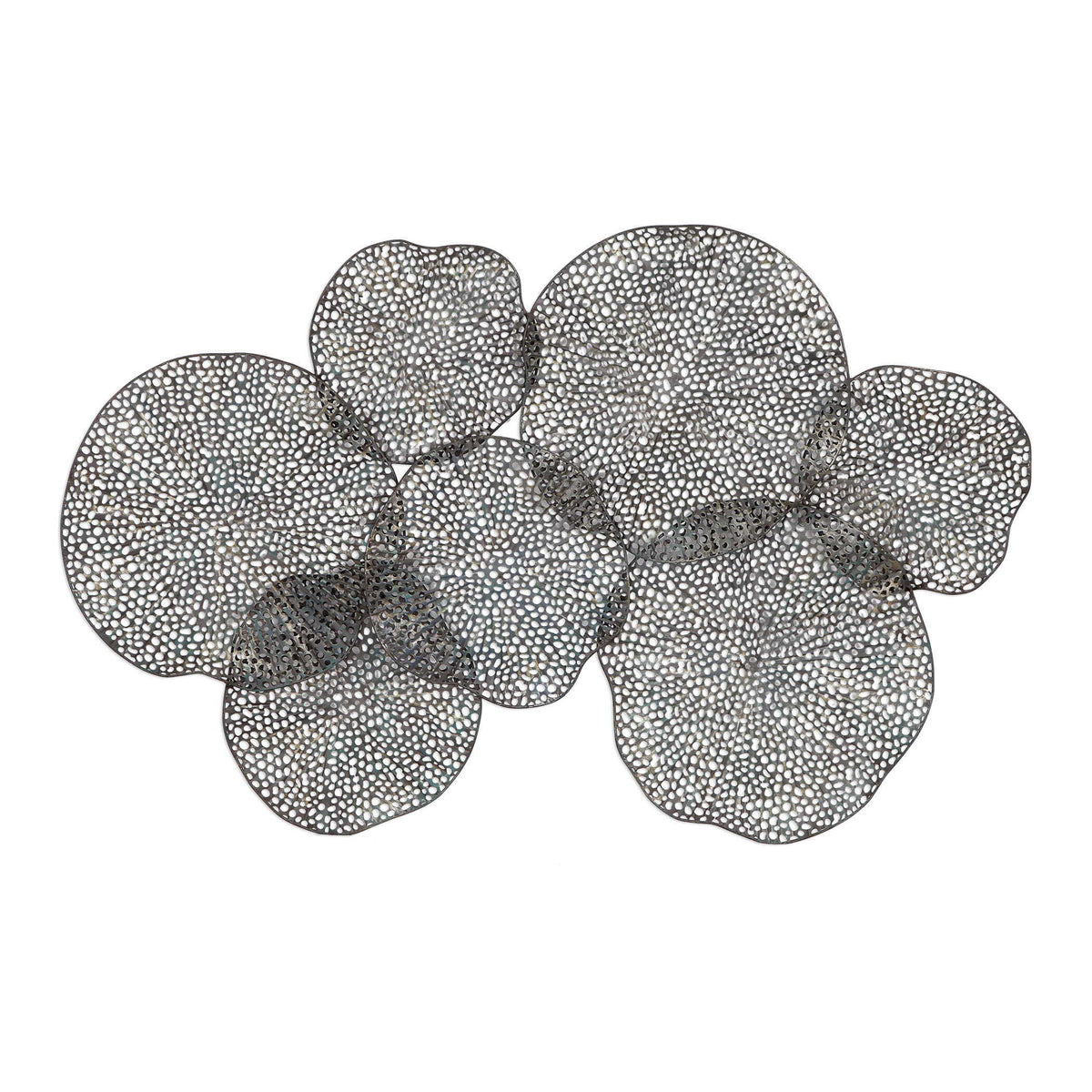 Ripley Metal Leaf Wall Art Silver - Gray by Uttermost - View 1