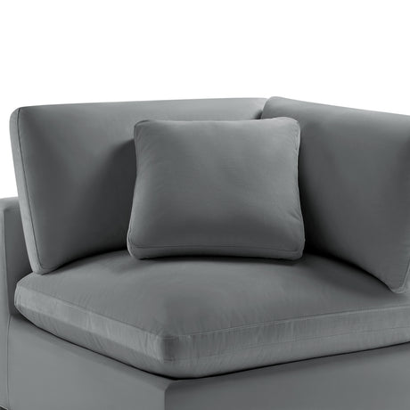 Caylie Modular 5-Piece Sectional in Charcoal with Solid Wood Legs - sold by Home Elegance USA