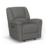 Plush Transitional Fabric Power Gliding Recliner With Power Headrest & Lumbar | Flexsteel