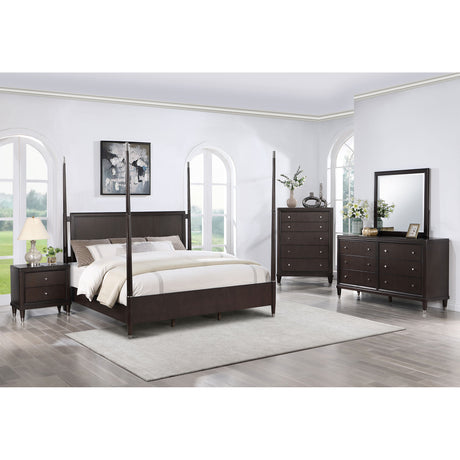 Niguel Brown 5-piece Poster Bedroom Set - sold by Home Elegance USA