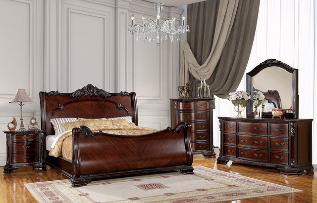 Bellefonte - 5 Piece Queen Bedroom Set With 2Ns - Brown Cherry | Home Elegance USA