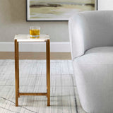 Affinity White Marble Accent Table by Uttermost - View 3