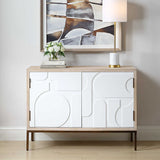 Weimar 2 Door Cabinet White / Woodtone - White / Light Brown by Uttermost - View 2
