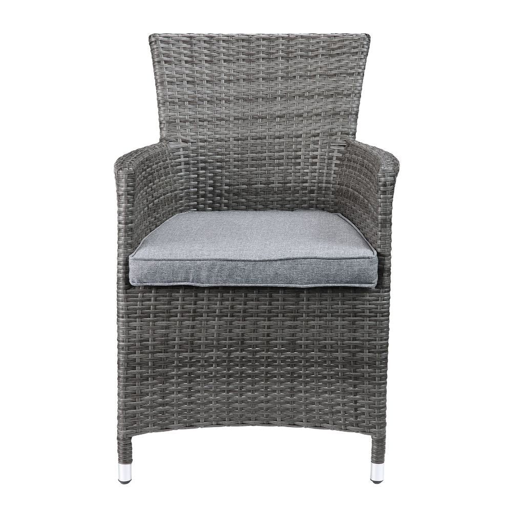 Acme - Tashelle 3PC Pack Patio Bistro Set 45000 Gray Fabric & Gray Wicker