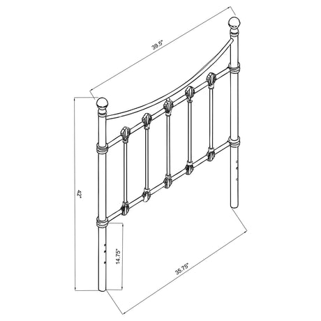 Twin Headboard - Marie Twin Metal Headboard White