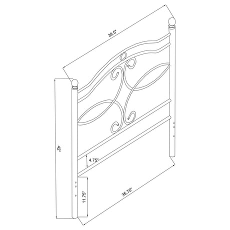 Twin Headboard - Callie Twin Metal Headboard Matte Black