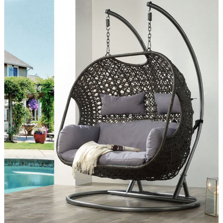 Acme - Vasant Hanging Chair 45084 Fabric & Wicker