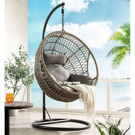 Acme - Vasant Hanging Chair 45088 Beige Fabric & Rope