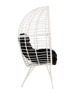 Acme - Galzed Patio Lounge Chair 45109 Black Fabric & White Wicker
