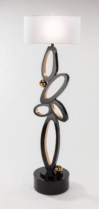 Artmax 4511-FL Floor Lamp – White & Gold or Black & Gold, 72" with Fabric Shade - sold by Home Elegance USA