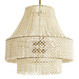 Arteriors Hannie Chandelier in Beaded White Wood & Antique Brass