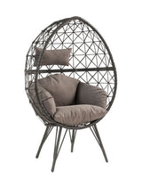 Aeven Patio Lounge Chair 45111 Light Gray Fabric & Black Wicker | Acme - 45111 - Home Elegance USA - 1