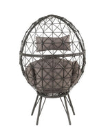 Acme - Aeven Patio Lounge Chair 45111 Light Gray Fabric & Black Wicker