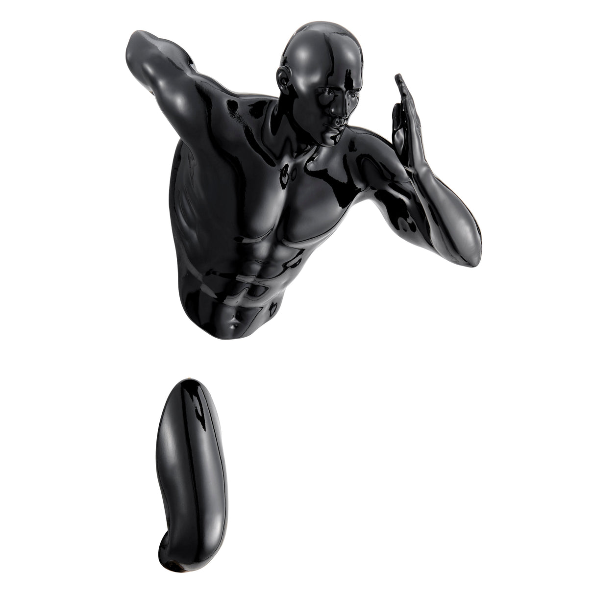 Set of Two Wall Runners Sculptures // White & Black  | Finesse - Home Elegance USA