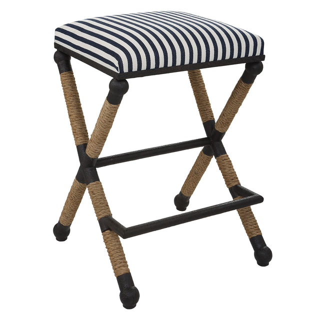 Braddock Backless Counter Stool - Black / White by Uttermost - View 1