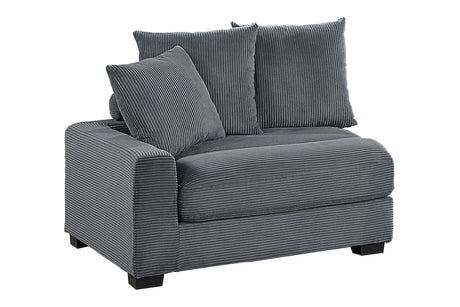 Contemporary Dark Gray 5pc Modular Sectional Set Corduroy Couch LAF & RAF Chairs 1x Armless Chairs 2x Ottomans Living Room Furniture - sold by Home Elegance USA