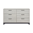 Contemporary 6-Drawer Storage Dresser Wooden Bedroom Furniture 1pc Two-Tone Finish White Oak and Gray