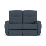 Strait Transitional Fabric Power Reclining Loveseat With Power Headrests | Flexsteel