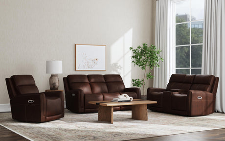 Alister Power Gliding Sofa With Power Headrests & Lumbar - Burnt Umber | Flexsteel