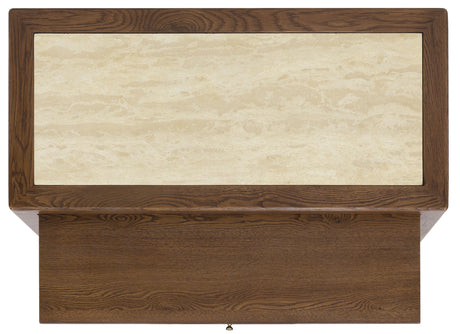 Driftwood One-Drawer Nightstand with Stone Worn Saddle - Dark Brown by Hooker Furniture - View 4