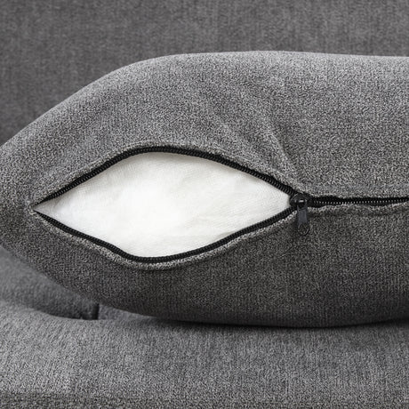 Oversized Sectional Sofa U-shaped Couch Pull-out Sofa Bed with Two Throw Pillows Gray Chenille 117.3' - sold by Home Elegance USA